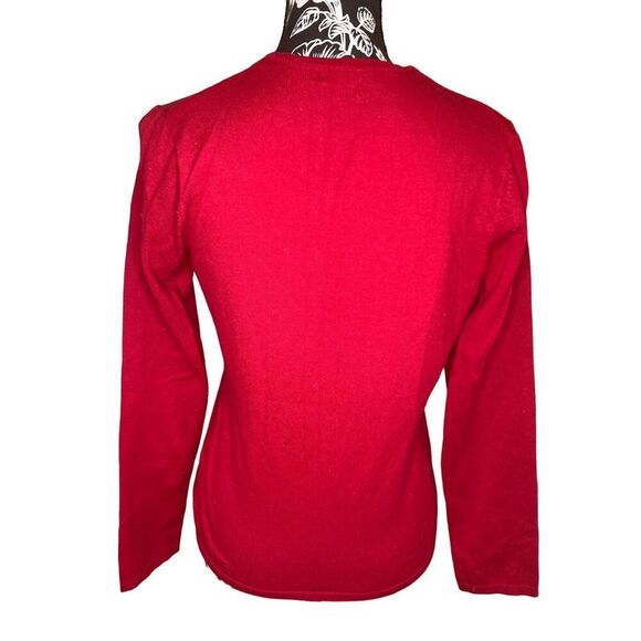 Notations Ruffled Sweater Sheer Stripes Winter Everyday Preppy - Picture 2 of 14